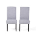 Amaranthine Upholstered Dining Chair With High Back And Wood Legs (Set of 2) - Light Gray