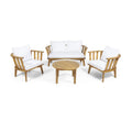 4-Pieces Acacia Wood Patio Furniture Set