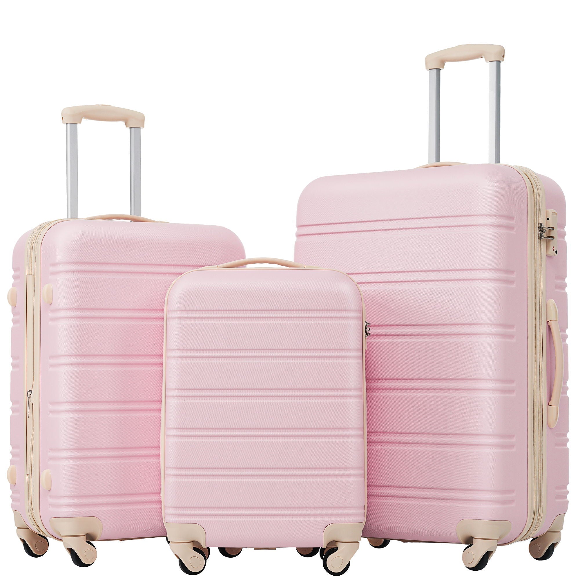 3 Piece Luggage Set Hardside Spinner Suitcase with TSA Lock