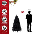 Prelit Black Christmas Tree With White Lights Artificial Fake
