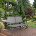 Swing Glider Chair 48 Inch Loveseat Rocker Lounge Backyard-Gray