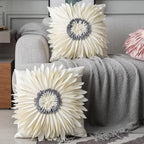 Fashion Modern Style White Throw Pillows Velvet Stitching