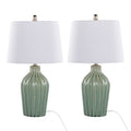 Rockwell 23" Contemporary Ceramic Table Lamps in Sage - Set of 2