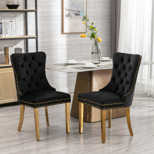 High-end Tufted Solid Wood Contemporary Velvet Upholstered Dining