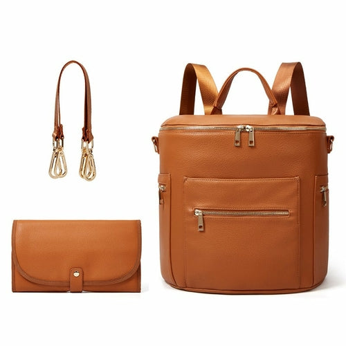 Fashion Solid Color Elegant Diaper Backpack For Mommy
