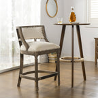 Paris 26.5' Farmhouse Counter Height Bar Stool with Backrest