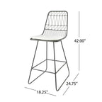 Yearning Iron Counter Stool With Water Resistant Cushion