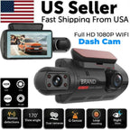 1080P Dual Lens Car DVR Dash Cam Video Recorder G-Sensor Front And