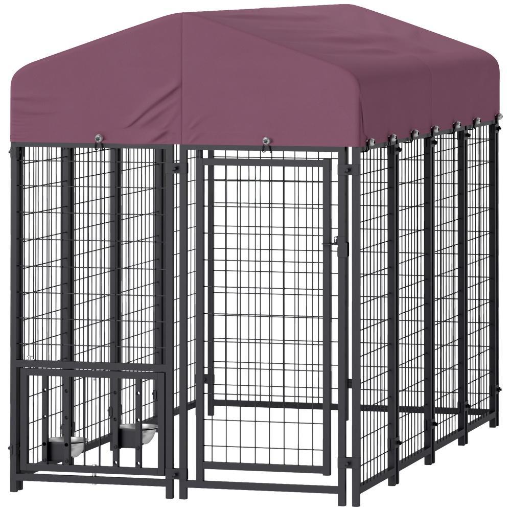 Welded Wire Outdoor Dog Kennel With 360 Rotating & 4 Levels Adjustable