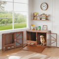 33" Solid Wood Dog Crate Furniture - Foldable Indoor Kennel