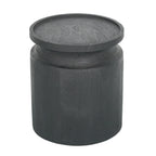 Black Wooden Cylinder Side Table
