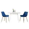 Aufurr Contemporary 3-Piece Dining Set White Round Dining Table with 2 Chairs