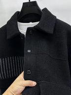 Men's Plus Size Button Up Long Sleeve Jacket