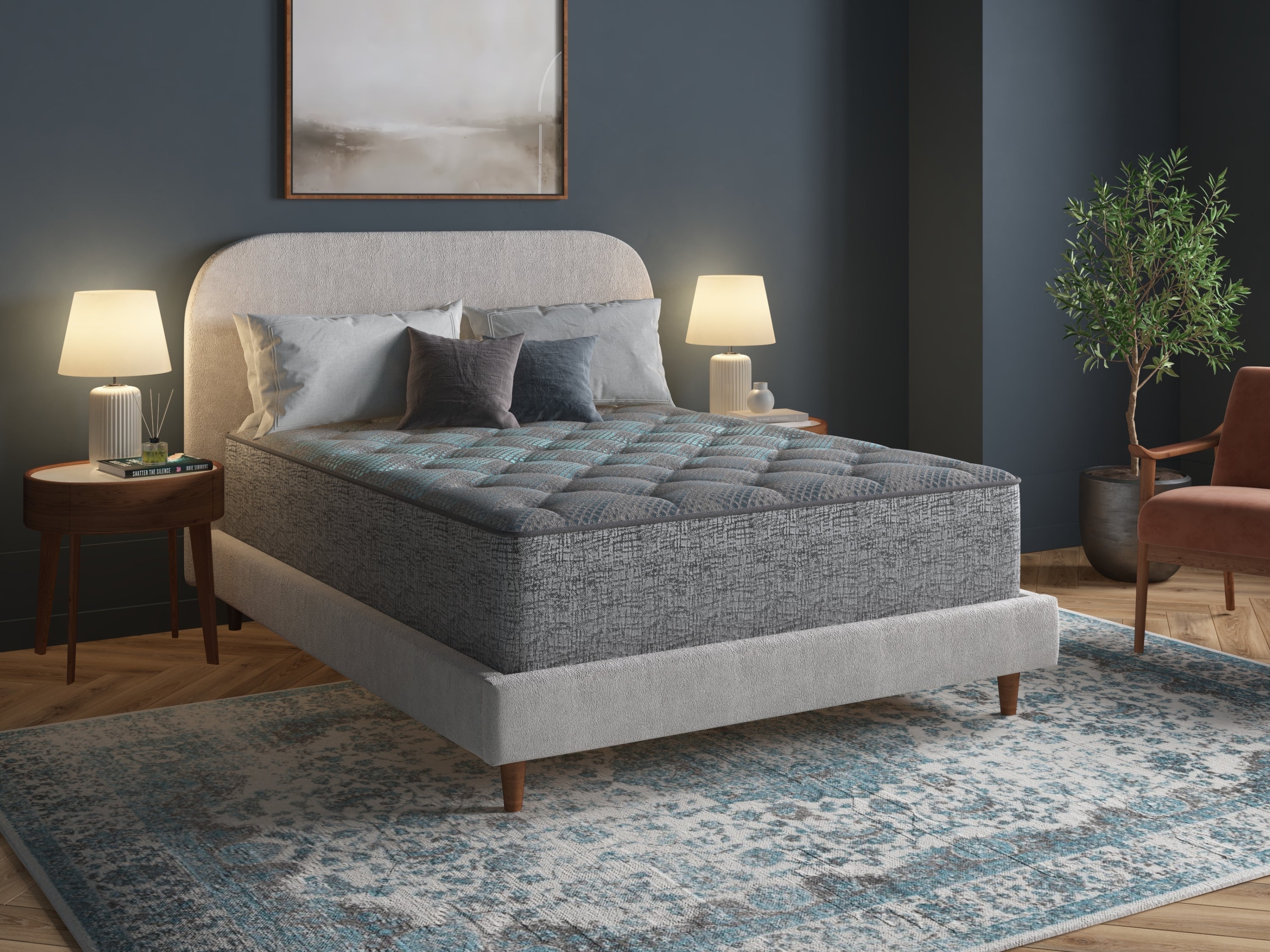 Restonic comfort care 11' hybrid mattress, individual pocketed coil mattress , medium comfort