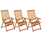 vidaXL Outdoor Recliner Chairs Patio Chair with Cushions Solid Wood Acacia
