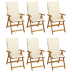 vidaXL Outdoor Recliner Chairs Patio Chair with Cushions Solid Wood Acacia