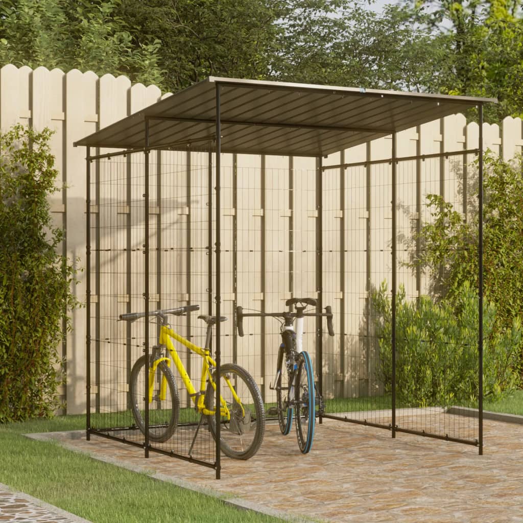 NNEVL Bicycle Shed 190x190x222 cm Steel Black