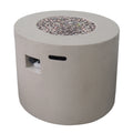 Light Grey Magnesium Oxide 31' Round Fire Pit with 40,000 BTU for Patio Use