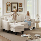 Sectional Sofa, L Shaped Couch, with Reversible Chaise or Ottoman,