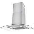 30" Wall Mount Range Hood 450CFM Tempered Glass Vented 3-Speed Fan