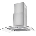 30" Wall Mount Range Hood 450CFM Tempered Glass Vented 3-Speed Fan