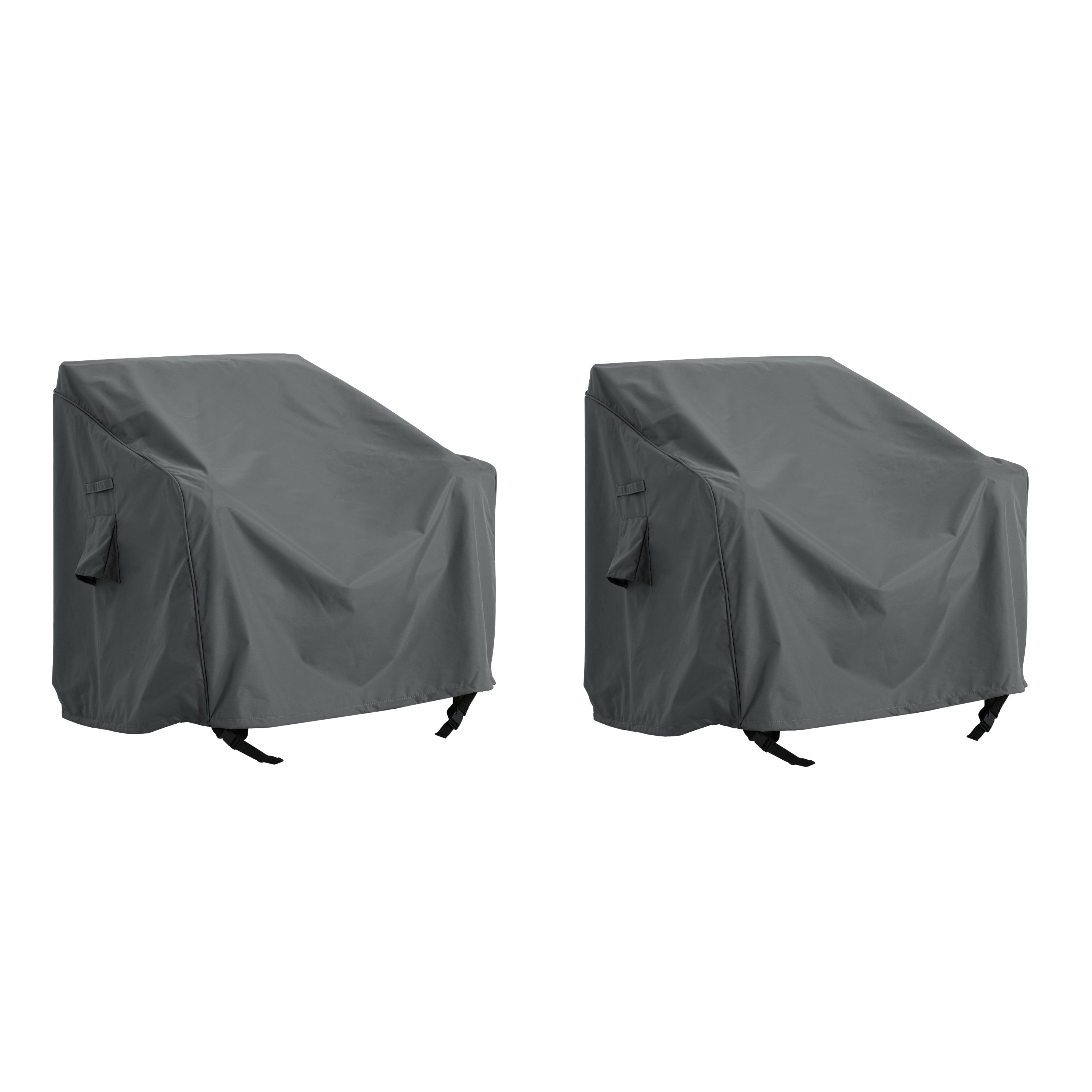 Outdoor Shield Patio Club Chair Cover in Dark Gray Fabric - 36 Inches