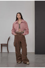 Retro Classic Stand Up Sheep Leather Short Jacket "Witch Game"