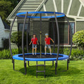 8 Feet ASTM Approved Recreational Trampoline with Ladder-Blue