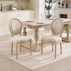 French Country Dining Chairs Set of 2 with Upholstered Round Back