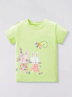 Children's Bunny Applique Short Sleeve T-Shirt