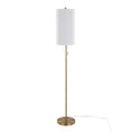 Bounty 62' Contemporary Metal Floor Lamp in Gold with White Linen Shade