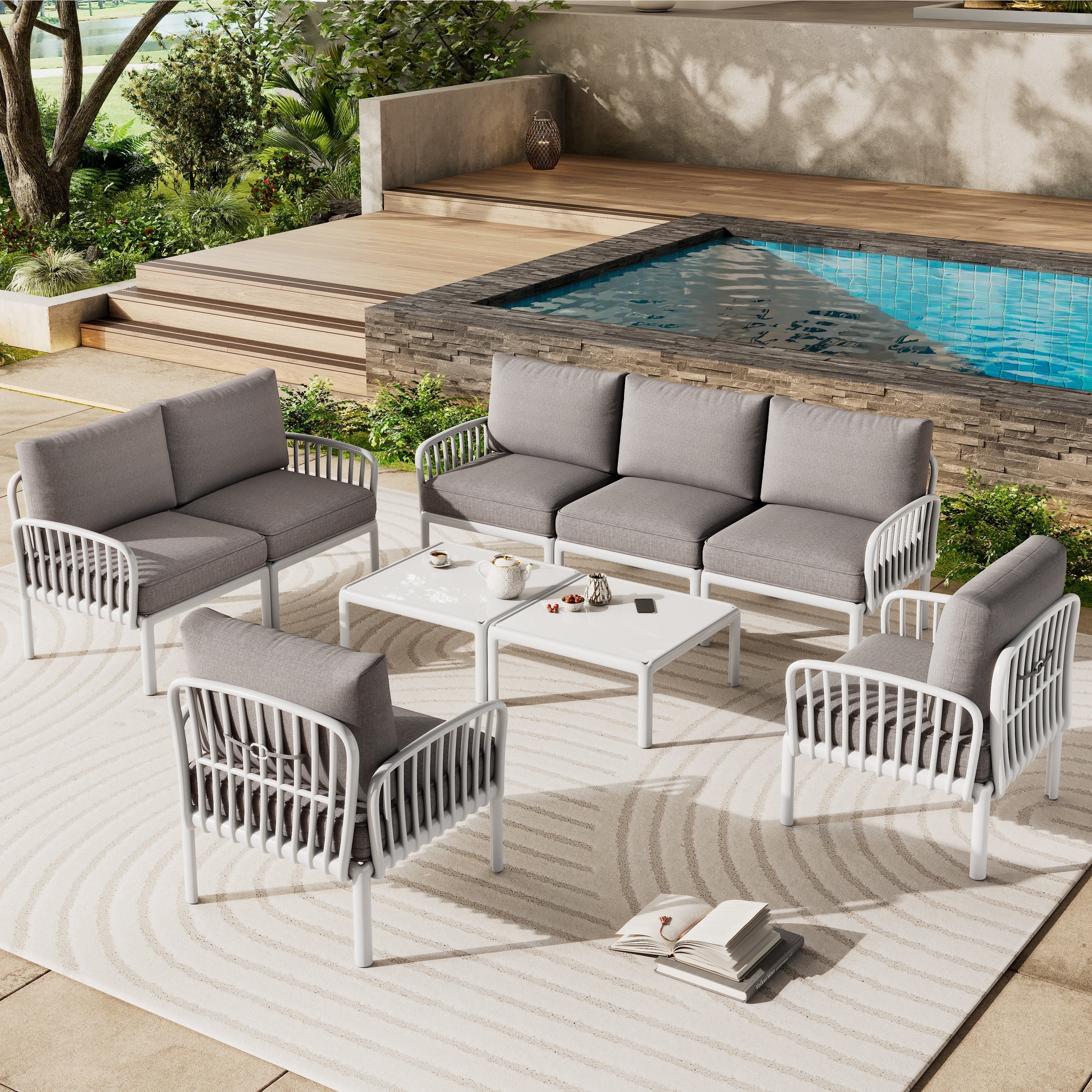 The Modular All-Weather Resin Sofa Ensemble by Christopher Knight Home