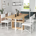 TOPMAX Modern Compact 63-inch 5-Piece Extendable Dining Table Set