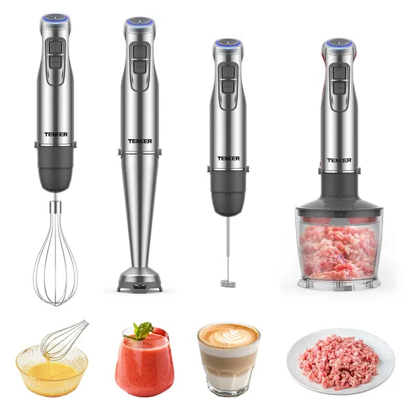 1100W Immersion Hand Blender, Stainless Steel Stick Blender With