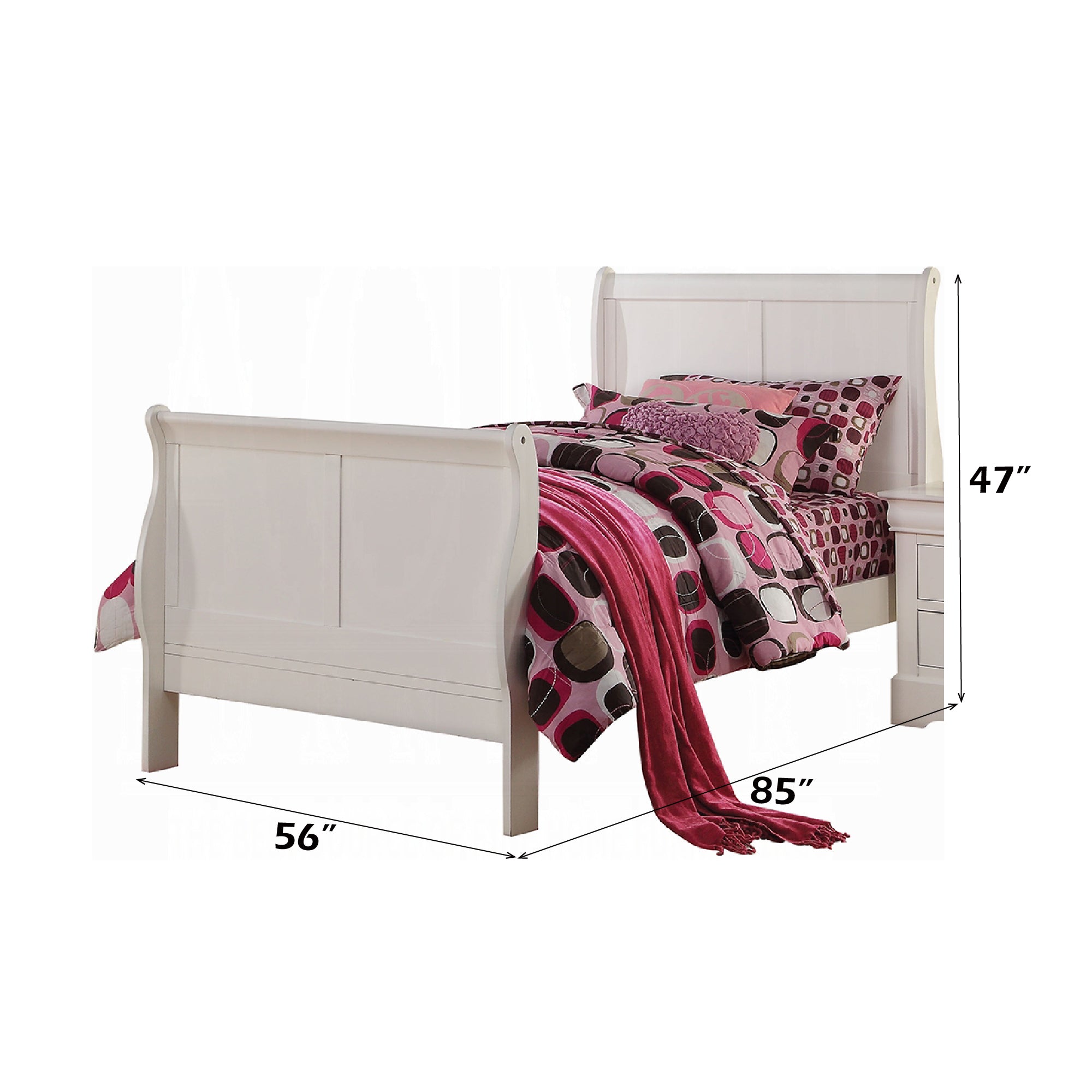Louis Philippe III White Finish Full Bed