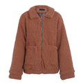 Faux lambswool oversized jacket coat Winter black warm hairly jacket