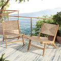 Acacia Wood Outdoor Armless Lounge Chair - Light Teak