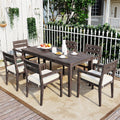7 Pieces Acacia Wood Outdoor Dining Set with Cushions