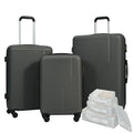 7-Piece Luggage Set ABS Lightweight & Durable Suitcase with Spinner Wheels TSA Lock (20/24/28) Dark Grey