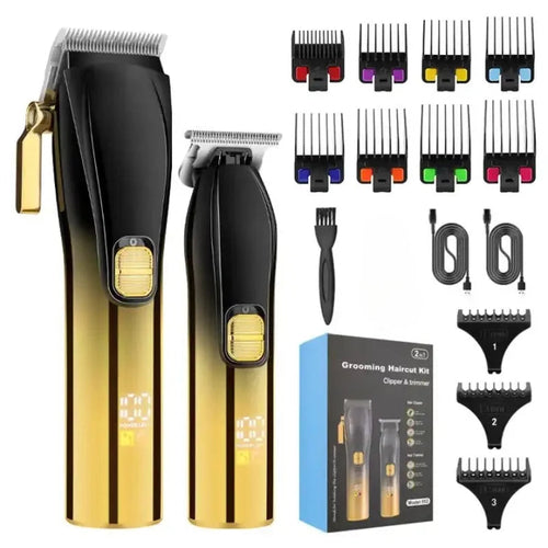 Cordless Rechargeable Low Noise Professional Hair Clippers and Detail