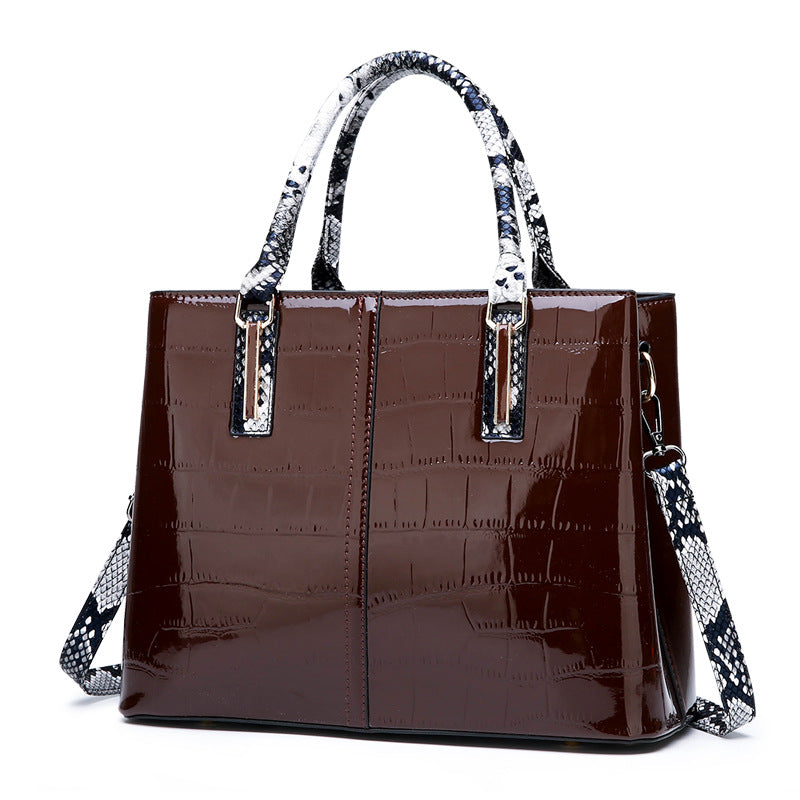 Fashion Female Messenger Bag With Snake Pattern Handle