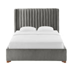 Corduroy Upholstered Wingback Bed Frame