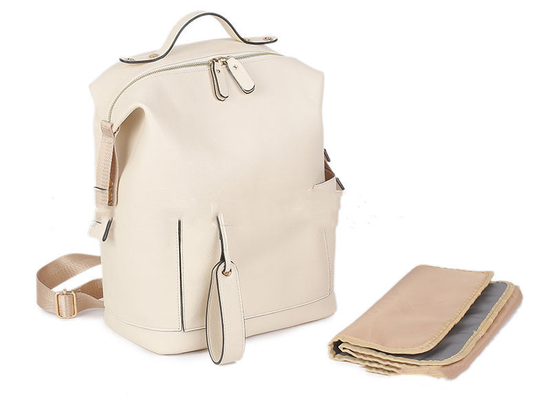 PU Leather Casual Mommy Backpack