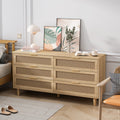 6-Drawers Rattan Storage Cabinet Natural