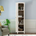 Linen Tower Bathroom Storage Cabinet Tall Slim Side Organizer with Shelf-White