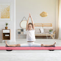 9 FT Folding Gymnastics Balance Beam with Anti-slip Base and Pine Wood Frame-Pink