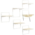 PawHut 6-pc Modern Cat Wall Shelves For Indoor Cats, Height Adjustable