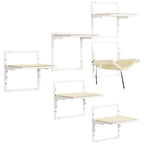 PawHut 6-pc Modern Cat Wall Shelves For Indoor Cats, Height Adjustable