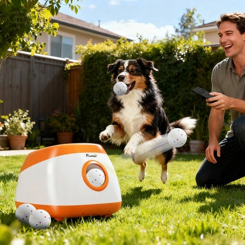 Automatic Dog Ball Launcher with 26-79 FT Distance, Automatic Ball