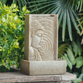 Indoor Buddha Water Fountain Polyresin Tabletop Fountain with LED Light - Beige